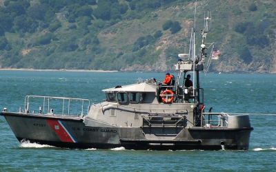 A Coast Guard crew rescued a man in this hair-raising situation after the hurricane